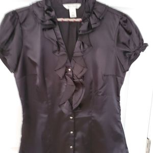Black satin blouse
